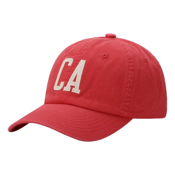 Baseball Caps Men Women Ca Letter Soft Top Baseball Cap Adjustable Casual Outdoor Sun Hat For Watermelon Red One Size