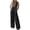 Black, variant on Women's Summer Denim Jumpsuit Sleeveless Wide Leg Overalls Baggy Pleated Tie Front Tank Jean Romper, 2XL