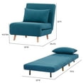 thumbnail image 2 of A&D Home Tustin Polyester Convertible Futon Chair, Peacock Blue, 2 of 11