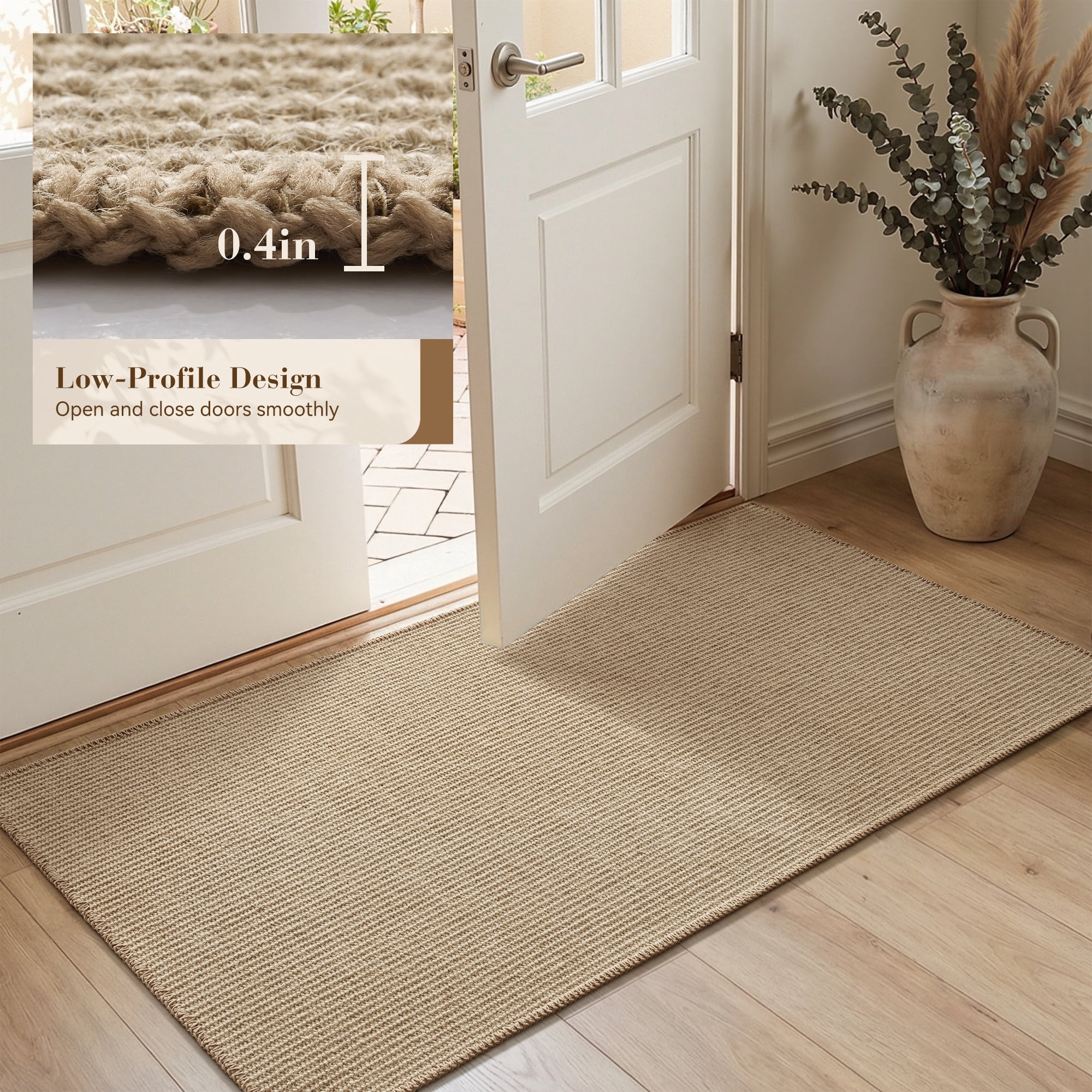 VUNATE Jute Door Mat Non Slip Front Door Mat 35"x59" Boho Welcome Mat Farmhouse Doormat for Entryway Kitchen Laundry Indoor Floor Mat Natural Jute