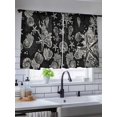 thumbnail image 5 of Sheer Curtains 54 Inch Length 2 Panels Set for Kitchen, Black Coastal Starfish Semi Sheer Curtains for Windows, Vintage Coral Seahorse Shell Voile Window Treatments Rod Pocket Curtain, 5 of 7