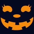 thumbnail image 2 of Junior's CHIN UP Halloween Jack o' Lantern Face Graphic Tee Navy Blue Small, 2 of 3
