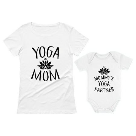 

Yoga Mom & Baby Matching Set Outfit Mom & Baby Shirts Mommy and Me Clothes Mom White Large / Baby White 12M (6-12M)