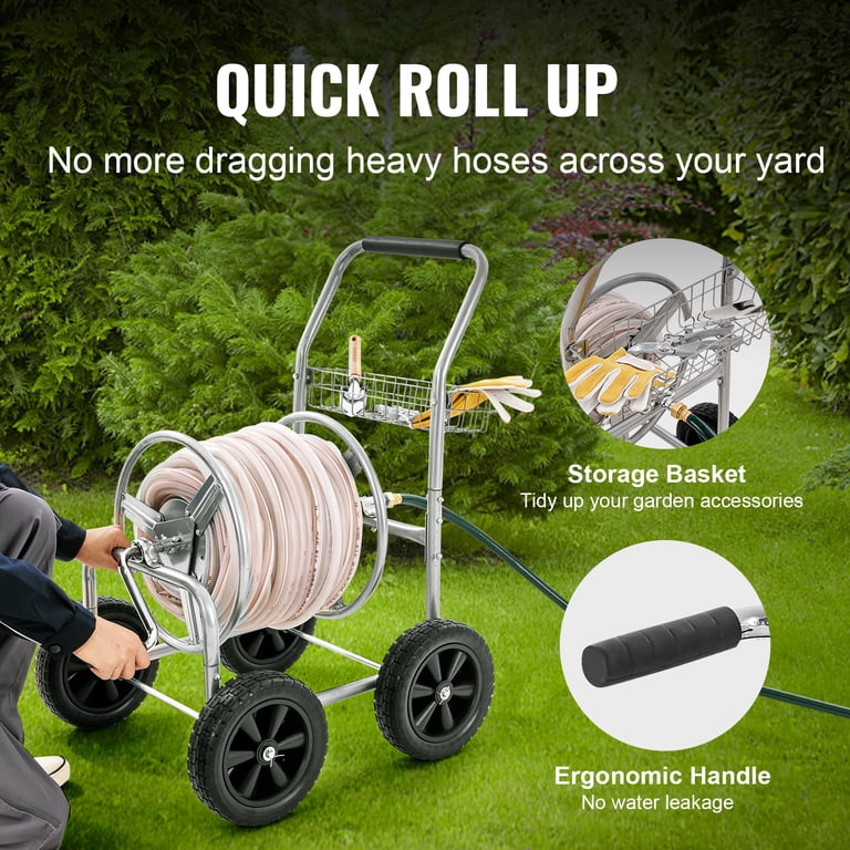 KFFKFF Heavy Duty Hose Reel Cart 300ft with Basket photo 7