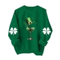 thumbnail image 2 of Hxlamzoo Womens St Patricks Day Sweatshirt Clover Graphic Irish Sweatshirts Comfy Crewneck Long Sleeve Pullover Tops, 2 of 5