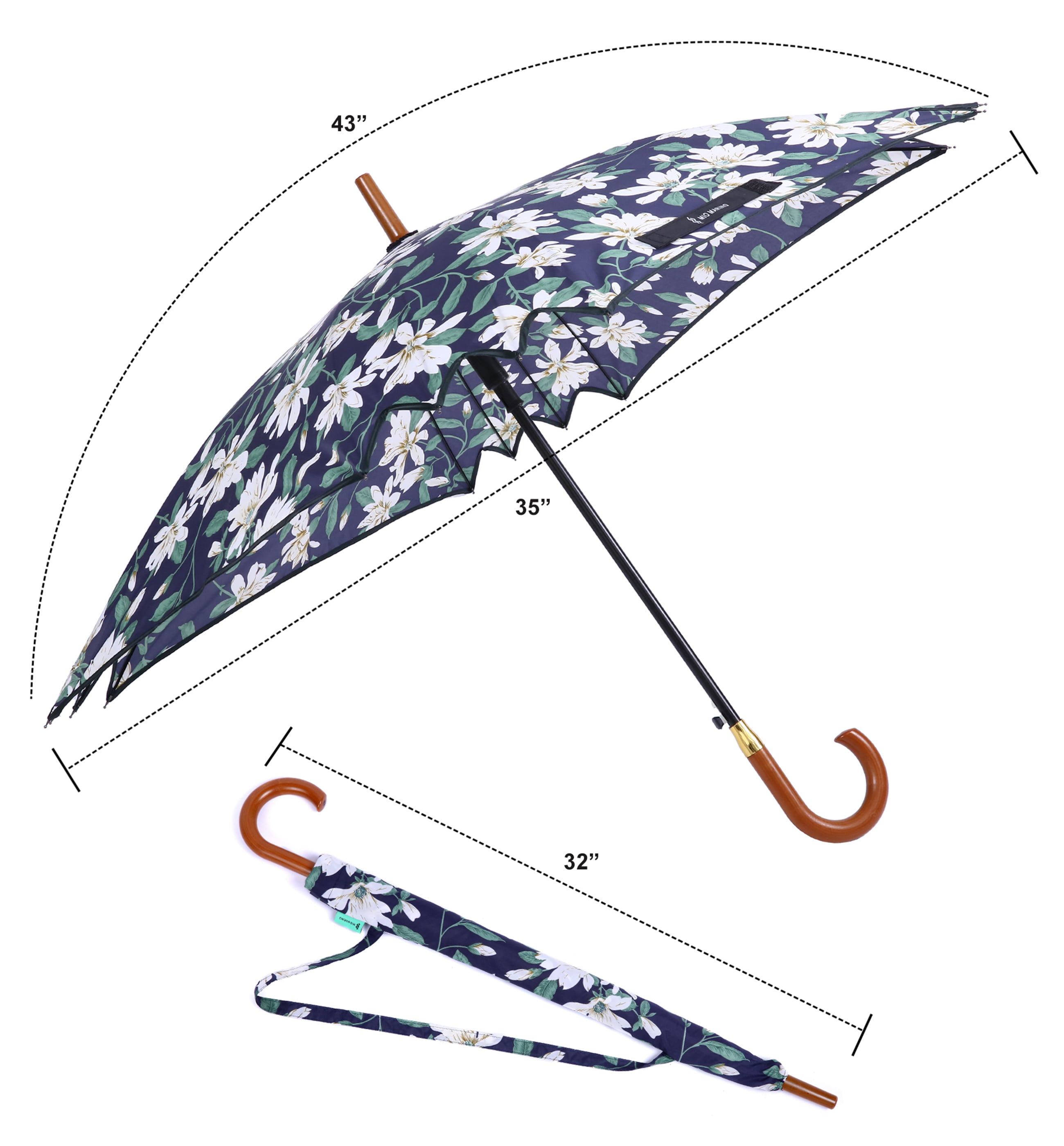 Hudson Spider Deep Umbrella for Mozzie LED Light (Silver, 43)
