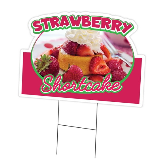 Strawberry Shortcake 18" x 24" Yard Sign & Stake | Advertise Your Business | Stake Included Double Sided Image | Made in The USA