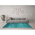 thumbnail image 3 of Ahgly Company Machine Washable Indoor Rectangle Oriental Turquoise Blue Industrial Area Rugs, 3' x 5', 3 of 4