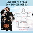 thumbnail image 4 of Oversized Wearable Blanket Hoodie,Playful Halloween Ghosts Pattern Sherpa Blanket Hoodie with Super Pockets,Super Warm Fuzzy Pullover for Women & Men, 4 of 6