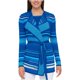 thumbnail image 2 of Tommy Hilfiger - Suéter cárdigan con cinturón a rayas para mujer, azul, mediano Tommy Hilfiger Cárdigan, 2 of 2