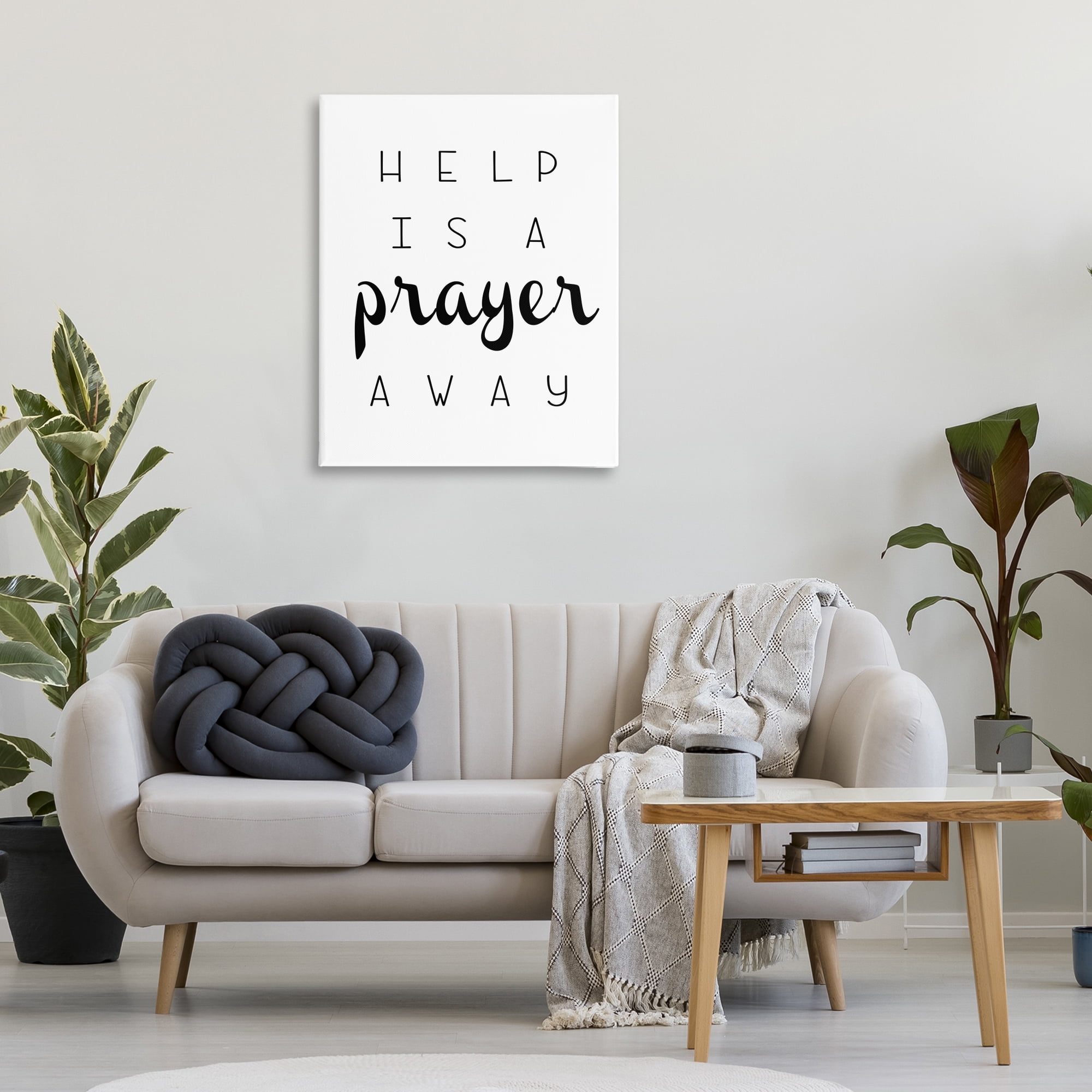 Stupell Industries A Prayer Away Sentiment Religious & Spiritual Painting Wrapped Canvas Art Print Wall Art, 30 x 40