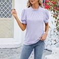 thumbnail image 4 of frariair Ladies Fashion Printed Loose Fit T-Shirt Featuring Peplum Hem Detail And Breathable Fabric For Warm Weather Purple, 4 of 8