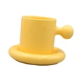 thumbnail image 4 of Juego de platillo de tazas gordas, taza de café, novedad divertida de 300 ml de taza de tazón para taza de cerámica para mujeres de regalos amarillo, 4 of 8
