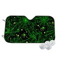 thumbnail image 2 of Lsque Green Bright Web with Spiders Car Windshield Sun Shade | Accordion Folding Style Auto Shade for Car Truck SUV Van | Blocks UV Rays Sun Visor Protector | Small, 2 of 7