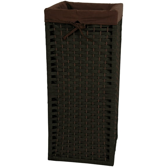 28" Natural Fiber Laundry Hamper - Black