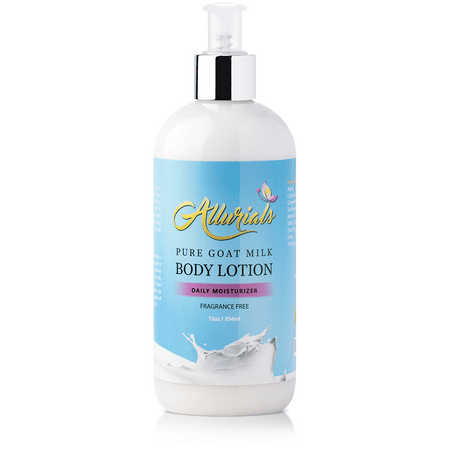 Pure Hydrating Goat Milk Lotion: Fragrance Free Body Moisturizer with Shea Butter, Coconut Milk, Honey and Argan Oil for Dry, Cracked and Sensitive Skin - Cruelty Free - 12 Ounce Bottle with