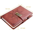 thumbnail image 2 of Naler Diary with Lock, A5 Journal with Lock 210 Pages, Locks Journal Password Notebook with Pen for Personal Daily Arrangement, Journey and Work Record, Brown, 2 of 8
