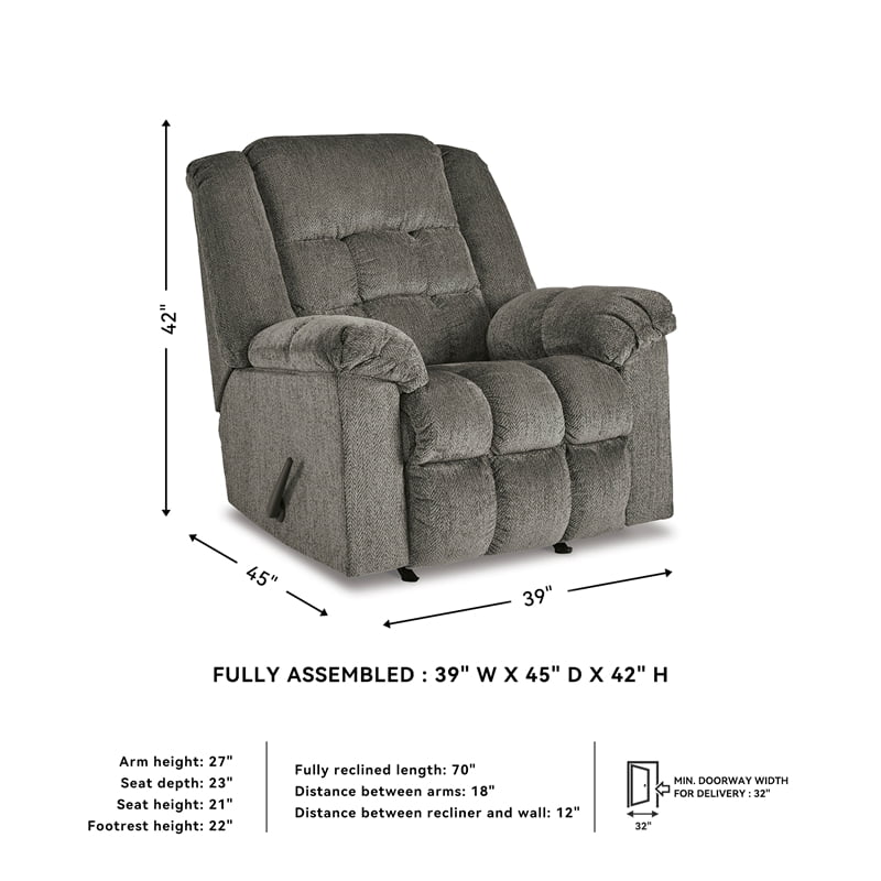 Signature Design by Ashley Kegler Putty Recliner  with One-Pull Reclining Motion