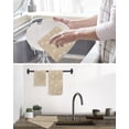 thumbnail image 5 of Beige Floral Kitchen Dish Towels for Drying Dishes Set of 3, Vintage Spring Botanical Flowers Waffle Weave Microfiber Hand Tea Bathroom Towels Quick Dry & Absorbent Towel 12x12, 5 of 7