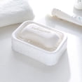 thumbnail image 2 of Plastic Household Bathroom Double layers Soap Dish Holder Storage Container Draining Box(Beige), 2 of 2