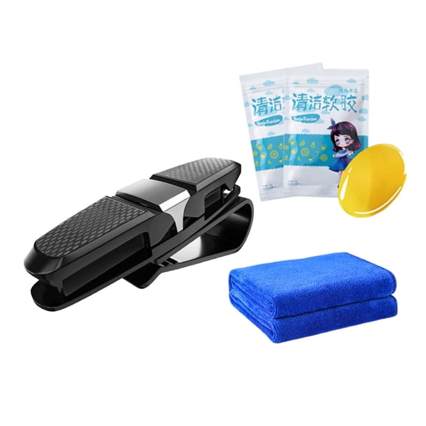 Soporte para gafas de sol con clip de doble extremo para visera de coche, ideal para coches y camiones. Plata
