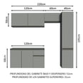 thumbnail image 3 of Cocina Integral Completa Modular Madesa Nice 220cm Gris 05, 3 of 10