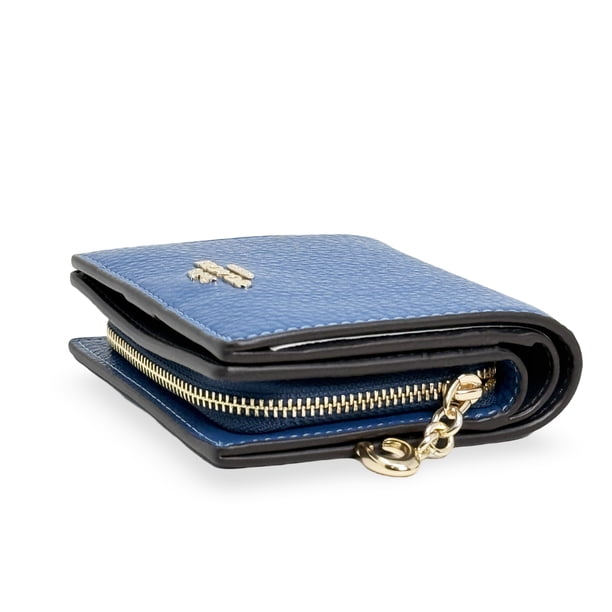 Coach Women's Small Pebbled Leather Snap Wallet (Pacific Bright
