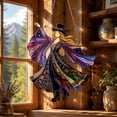 thumbnail image 5 of Dancing Lady Style Handmade Stained Glass Hanging Suncatcher, Kinetic Rotating Acrylic Window Spinner with Metal Frame, Boho Decor Hanging Ornament for Porch Patio Garden Home & Gift, 5 of 5