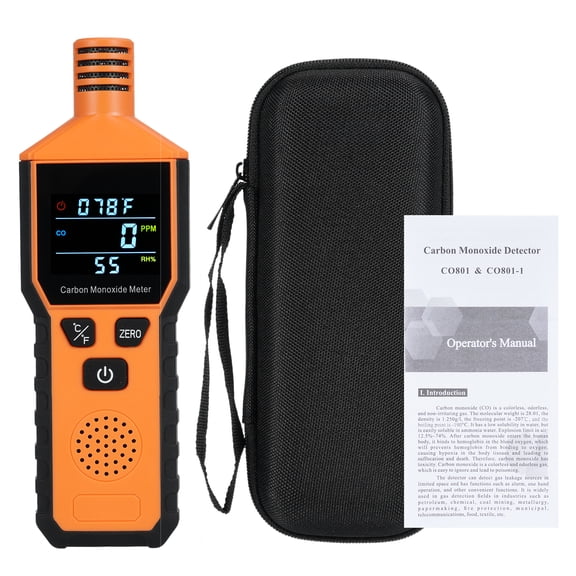Detector Co 3-in-1 Portable Detector Battery Powerd Handheld Alarm with Temperature & Humidity CO Detector Monitor for Home Outside RV Easy to Read