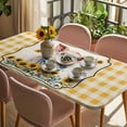 thumbnail image 3 of Pig Sunflowers Table Cloths for 6 Foot Rectangle Tables, Yellow Floral Farmhouse Checkered Rustic Patio Waterproof Elastic Fitted Tablecloths, Washable Rectangular Table Cover for Camping, 3 of 8