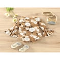 thumbnail image 3 of Newborn Infant Baby Girls Autumn Jumpsuits Floral Print Flared Long Sleeves Romper, 3 of 6