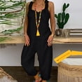 thumbnail image 3 of NECHOLOGY Womens Jumpsuits Long Sleeve Body Suits Womens Womens Summer Casual Wide Leg Jumpsuit Sleeveless V Womens Skinny Leg Overalls Black XX-Large, 3 of 5