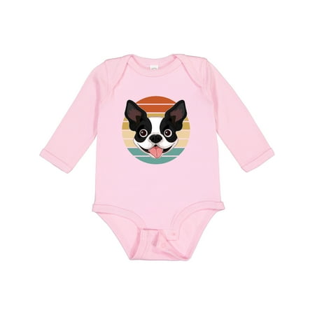 

Inktastic Boston Terrier Dog Retro Sunset Gift Baby Boy or Baby Girl Long Sleeve Bodysuit