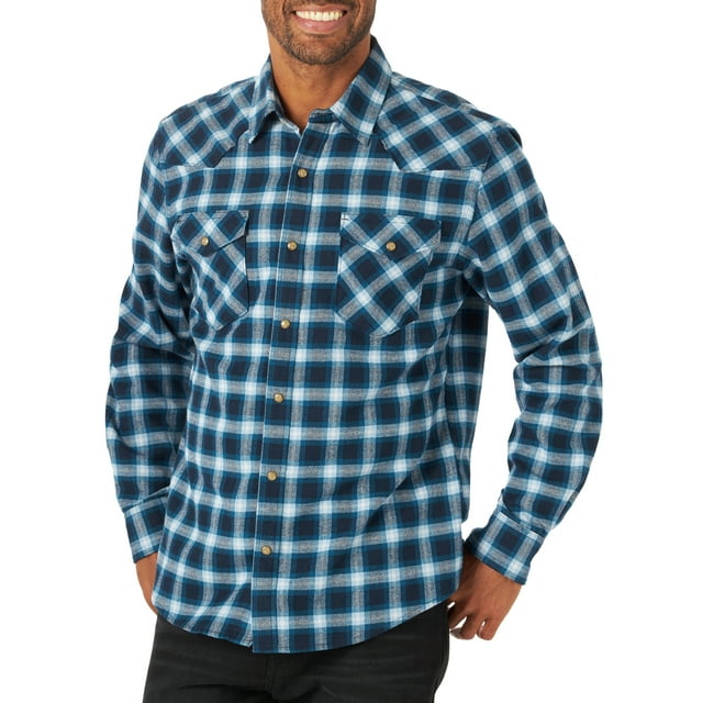 Wrangler Men's Long Sleeve Flannel Shirt - Walmart.com