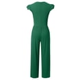 thumbnail image 5 of TrendOFT Womens Jumpsuits Dressy Summer Casual Knit Ruffle Cap Sleeve Solid Sleevelss Crew Neck Rib Womens Rompers One Piece Overalls Green M, 5 of 5