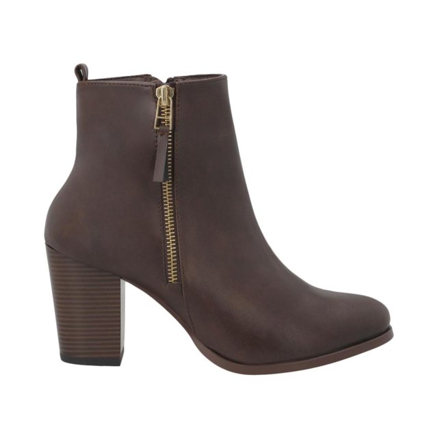 Bota Mujer MILAGROS Dama Corta Cómoda con Tacón cafe 23.5