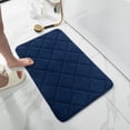 thumbnail image 2 of sruoe Bathroom Rugs, Bath Mat for Bathroom Floor 1pcs, Bath Mats for Bathroom Floor Non Slip Non Skid, Rectangular Polyester Floor Mat for Bath Door Household, Blue, 2 of 5