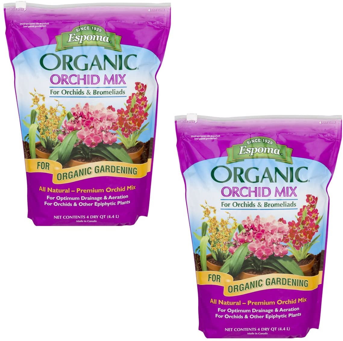 Espoma (#OR4) Organic Orchid Potting Mix, 4 Quarts, Pack of 2