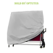 OPTUTUS Ping Pong Table Cover, Fits Folding Table Tennis - Heavy Duty Oxford Cloth Waterproof and Scratch Resistant Folding Table Cover - 65 x 28 x 73 inch Silvery with Adjustable Elastic Drawstring