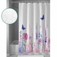 thumbnail image 3 of Small Stall Shower Curtain 36x72 Inch Narrow Half Size Watercolor Flowers Bath Curtains Bathroom Decor Butterfly Lavender Watercolor Spring Waterproof Fabric Shower Curtain Set with Hooks 36 Inch, 3 of 6