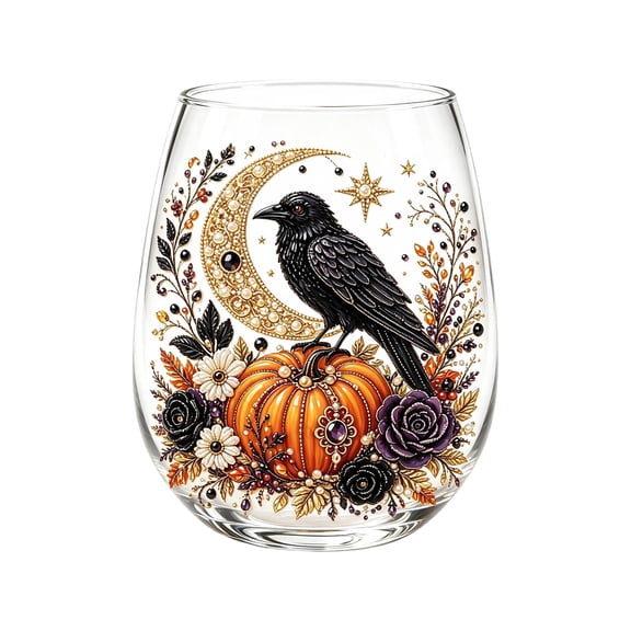 2D Halloween Glass Art Cup -Luxury Holiday Glassware for Drinks | Bring Halloween Magic to Every Sip—Perfect For Wine, Coffee, Tea, Juice, Party Tables, Holiday DéCor, and Gifts