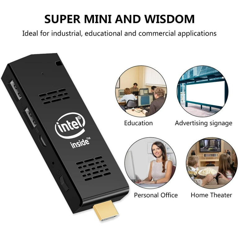 PC Stick Mini Computer Stick 128GB ROM 4GB RAM with Intel Atom Z8350 &  Windows 10 Pro Support Auto-On After Power Failure,Support 4K HD,Dual Band  WiFi