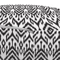thumbnail image 3 of Black and White Pouf Cover with Zipper, Monochrome Ikat Pattern Bohemian Chevron Modern Scribble Print, Soft Decorative Fabric Unstuffed Case, 30" W X 17.3" L, White and Charcoal Grey, by Ambesonne, 3 of 5