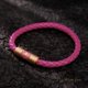 thumbnail image 3 of Pulsera de piel trenzada para hombre y mujer, brazalete con diseño de dragón del zodiaco, Punk, color rojo y negro, accesorios neutros, 3 of 5