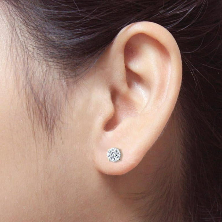 1 carat on sale round diamond earrings