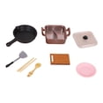 thumbnail image 4 of Juguetes de ollas y sartenes para jugar, accesorio de cocina, juego de cocina de simulación para niños pequeños Olla caliente de oro rosa, 4 of 9