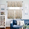 thumbnail image 2 of Vintage Botanical Kitchen Curtains Sets for Windows 24 Inch Length, Spring Floral Summer Botanical Rustic Rod Pocket Window Treatments Tier Curtains and Valances Set for Bedroom/Bathroom, 2 of 8