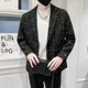 thumbnail image 5 of Blazer masculino corto de lino recortado para hombre, chaqueta de traje, abrigo, ropa de un solo pecho, ropa de hombre, ropa de diseñador de lujo, ropa de primavera y verano, 5 of 5