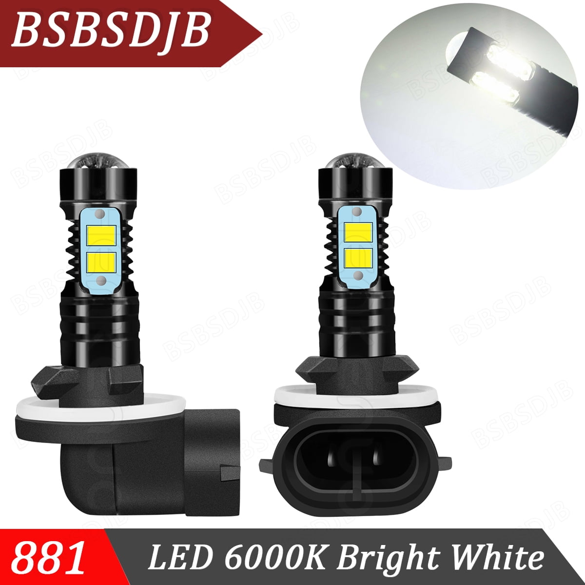 880 881 899 LED Fog Driving Light Bulb Conversion Kit Super White