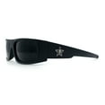 thumbnail image 6 of Mens Star Skull Logo 90s Rectangular Wrap Around Biker Plastic Sunglasses Matte Black, 6 of 8